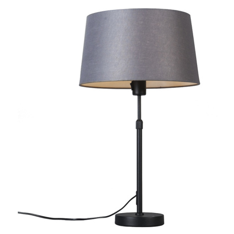 Stolní lampa černá s odstínem šedi 35 cm nastavitelná - Parte QAZQA