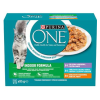 Purina ONE Indoor Multipack lahodný výběr ve šťávě 12 × 85 g