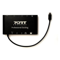 PORT CONNECT Dokovací stanice 8v1 LAN, HDMI, mini Display Port, VGA, USB-C 60W, 3x USB-A,