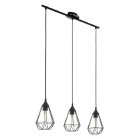 Industriální závěsné svítidlo Eglo Tarbes 94189 / 3 x 60 W / E27 / ocel / černá