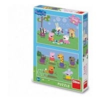 Puzzle 2v1 Prasátko Peppa/Peppa pig a kamarádi 2x48 dílků v krabici