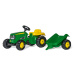 ROLLYTOYS - Šlapací traktor Rolly Kid J.Deere s vlečkou - zelený