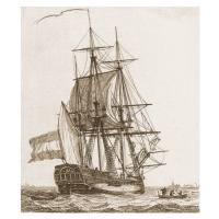 Ilustrace Engraving of a sailing ship, rdj5150, 34.8 × 40 cm