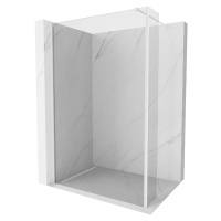 MEXEN/S Kioto Sprchová zástěna WALK-IN 125 x 40 cm, transparent, bílá 800-125-212-20-00-040