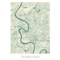 Mapa Dusseldorf, Hubert Roguski, 30 × 40 cm