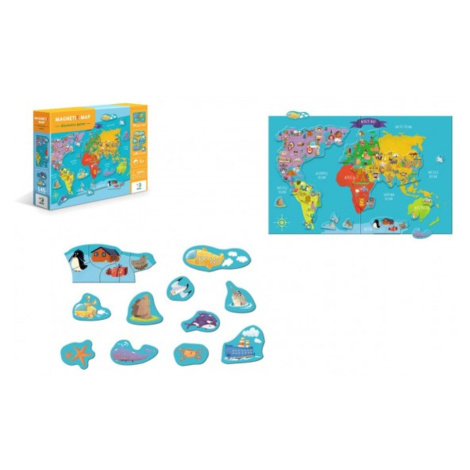 Teddies Magnetická hra Mapa světa 145ks v krabici 37,5x29,5x6,5cm