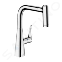 Hansgrohe 73823000 - Dřezová baterie Metris s výsuvnou sprškou, sBox, EcoSmart, chrom