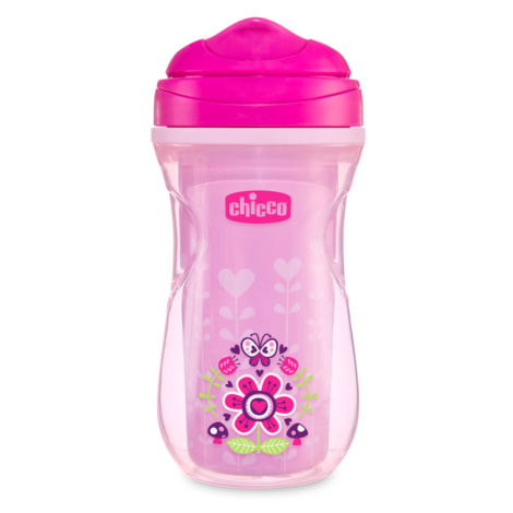 CHICCO - Hrneček Chicco Aktivní termo s hubičkou 200 ml, růžové květy 14m+