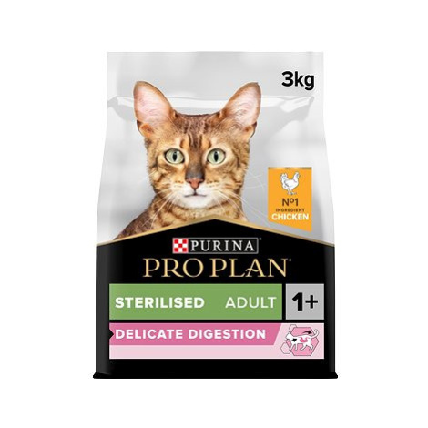 Pro Plan Cat Sterilised Delicate Digestion granule s vysokým obsahem kuřete 3 kg Purina