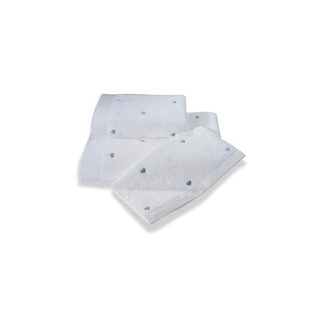 Soft Cotton Osuška Micro love 75 × 150 cm, bílá - modré srdíčka