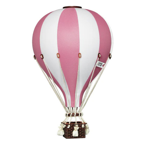 Super balloon Dekorační horkovzdušný balón &#8211; růžová/bílá - M-33cm x 20cm