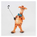 Žirafa selfie polystone hnědá 19cm