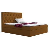Eka Kontinentální čalouněná postel Elegant - Fresh (200x200 cm) Barva látky - Fresh: Hořčicová (