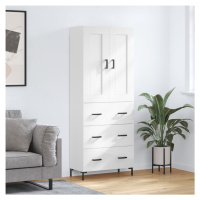 vidaXL Skříň highboard lesklá bílá 69,5 x 34 x 180 cm kompozitní dřevo