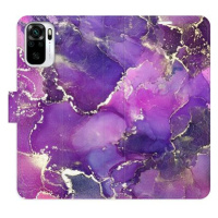 iSaprio flip pouzdro Purple Marble pro Xiaomi Redmi Note 10 / Note 10S