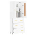 vidaXL Skříň highboard lesklá bílá 69,5 x 34 x 180 cm kompozitní dřevo