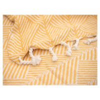 Pléd z recyklované bavlny TAKE A PLAID 125x150 cm, žlutý