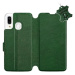 Flip pouzdro na mobil Samsung Galaxy A40 - Zelené - kožené - Green Leather