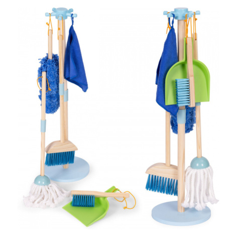Dřevěná sada na úklid pro děti mop zmeták s lopatkou 7 ks ECOTOYS