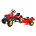 FALK - Šlapací traktor 2030AB Supercharger červený s vlečkou