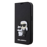 Karl Lagerfeld PU Saffiano Karl and Choupette NFT Book Pouzdro pro iPhone 13 Pro Max Black