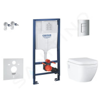 GROHE Solido Set předstěnové instalace, klozetu a sedátka Euro Ceramic, softclose, tlačítko Even