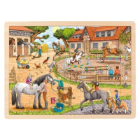 Dřevěné puzzle Jezdecká stáj 96 dílků