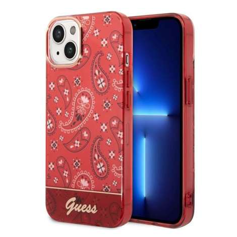 Guess GUHCP14MHGBNHR hard silikonové pouzdro iPhone 14 PLUS 6.7" red Bandana Paisley