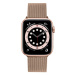 Síťovaný nerezový řemínek FIXED Mesh Strap na Apple Watch 38/40/41mm, růžová/zlatá