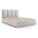 Světle šedá čalouněná dvoulůžková postel s úložným prostorem s roštem 180x200 cm Juniper – Mazzi