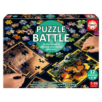 Puzzle Battle Příroda Nature Educa 12 druhů puzzle 504 dílků a 12 karet s obrázky od 7 let