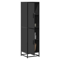 vidaXL Skříň highboard černá 35,5x35x139 cm kompozitní dřevo a kov