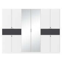 Šatní skříň TICAO VI alpská bílá/metalická šedá, šířka 271 cm