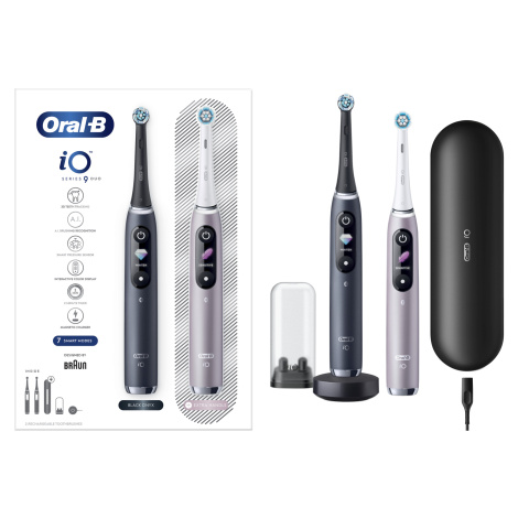 ORAL-B Elektrický zubní kartáček iO9 Series Duo Pack Black/Rose Extra Handle 2 ks