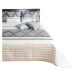 Luxusní přehoz na postel barokního designu v zlato šedé barvě