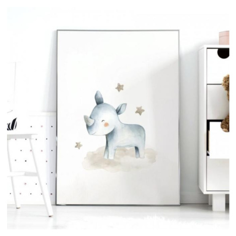 Plakát do dětského pokoje s motivem nosorožce