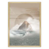 Dekoria Plakát Mountains, 40 x 50 cm, Volba rámku: Zlatý