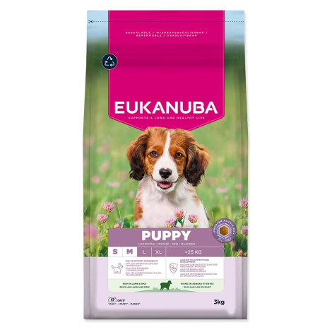 Eukanuba Krmivo Puppy Small & Medium rich in lamb 3kg