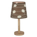Stylová stolní lampa QENNY TYP 6, dřevo / látka vzor listy