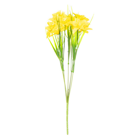 Umělá kytice Narcis s 15 květy, žlutá, 32 cm