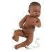 Llorens 45004 NEW BORN HOLČIČKA - realistická panenka miminko černé rasy s celovinylovým tělem -