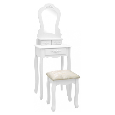 Toaletní stolek s taburetem Dekorhome Černá,Toaletní stolek s taburetem Dekorhome Černá vidaXL