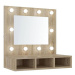 Shumee Zrcadlová skříňka s LED - dub sonoma, 60 × 31,5 × 62 cm