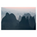 Fotografie Sunrise behind mountains landscape in Xingping, © Philippe LEJEANVRE, 40 × 26.7 cm