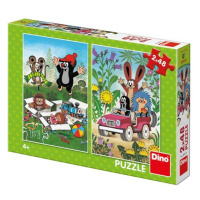 Krtek se raduje: puzzle 2x48 dílků