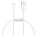 Kabel USB na Lightning Baseus Superior Series, 2,4A, 0,25 m (bílý)