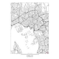 Mapa Oslo, Hubert Roguski, 30x40 cm