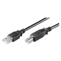 PremiumCord Kabel USB 2.0, A-B, 5m, černá