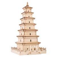 Woodcraft construction kit Dřevěné 3D puzzle Velká pagoda divoké husy