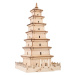 Woodcraft construction kit Dřevěné 3D puzzle Velká pagoda divoké husy